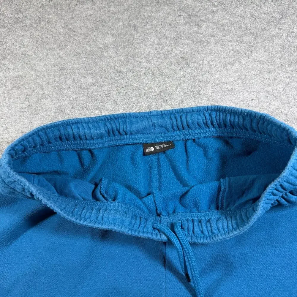 The North Face Half Dome Fleece Shorts Mens L Blue Elastic Waist Logo Outdoor